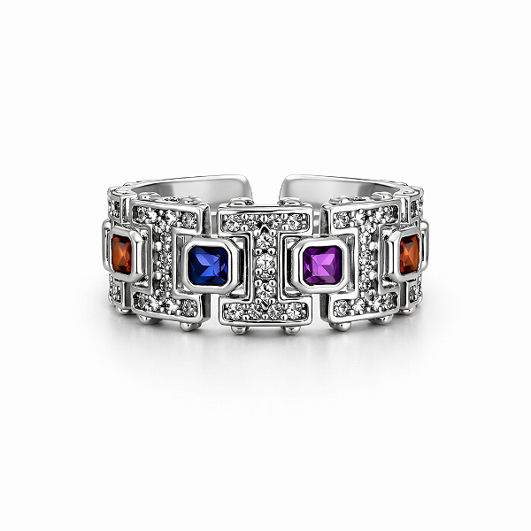 Anel Aliança Colorida