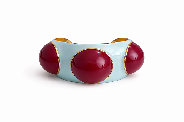 Bracelete Bolotas Azul e Marsala