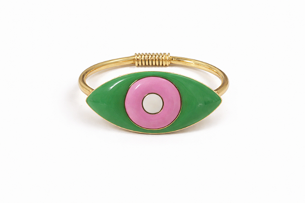 Pulseira Olho Verde e Pink