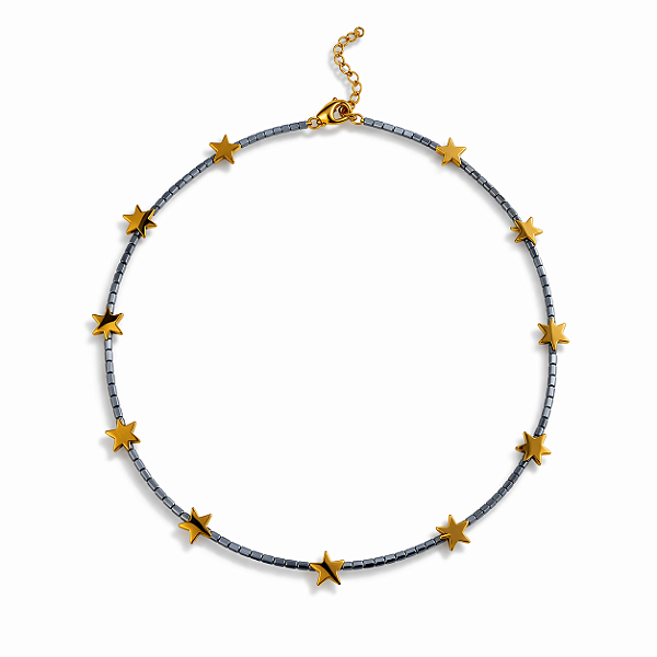 Colar Estrelinhas Hematita