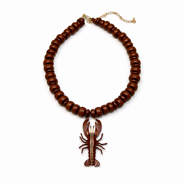 Colar Lagosta Marrom