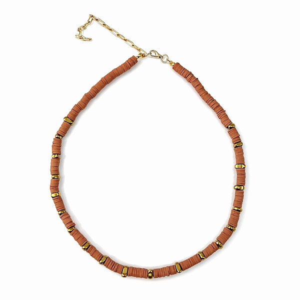 Colar Marrom Disquinhos