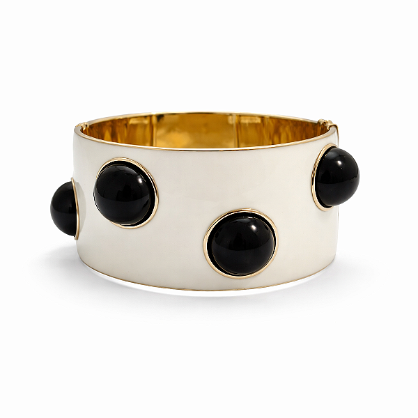 Pulseira Bolinhas Preto e Branco