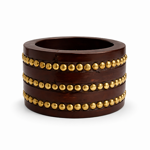 Pulseira Indiana Madeira Tachas