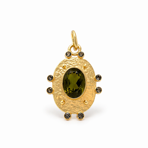 Pingente Oval Verde Oliva