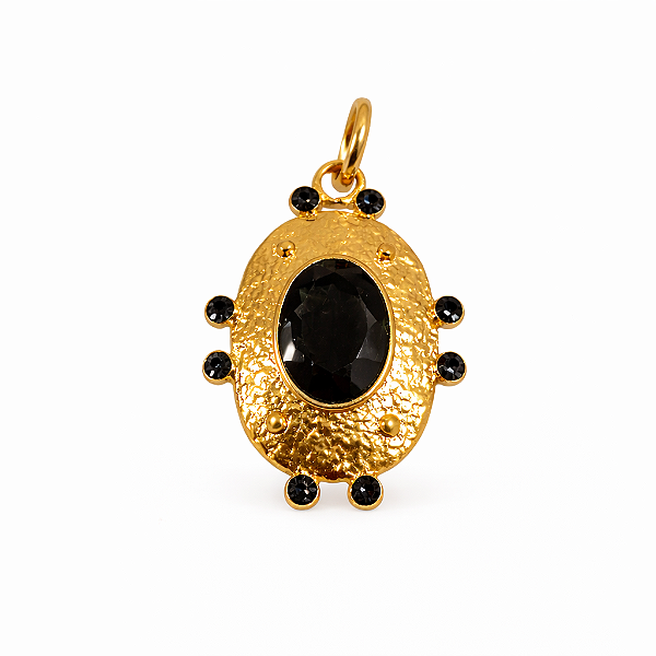 Pingente Oval Preto