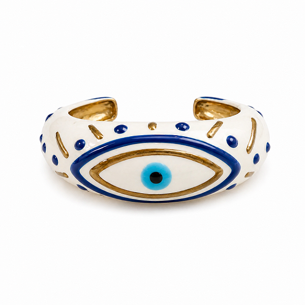 Bracelete Olho Marinho e Dourado