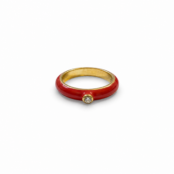 Anel Vermelho Zircônia