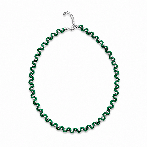 Colar Prata e Verde