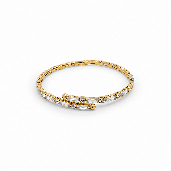Pulseira Dourada Zircônia Cristal