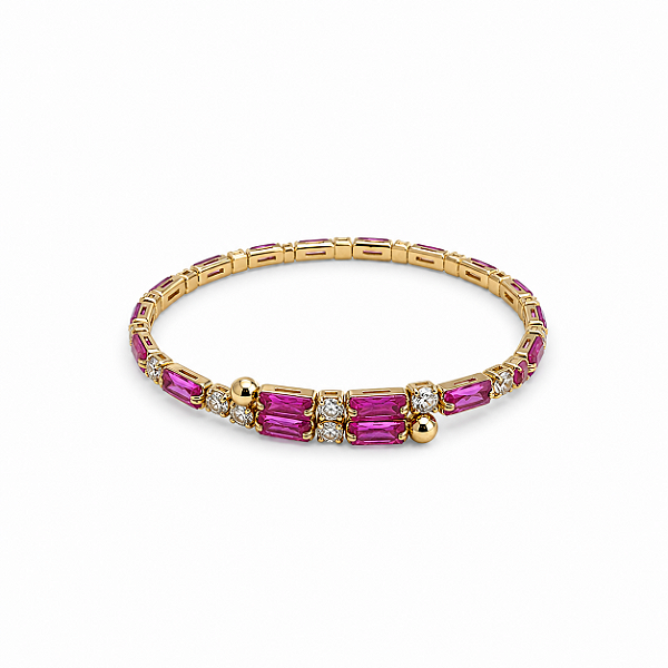 Pulseira Riviera Dourada e Pink