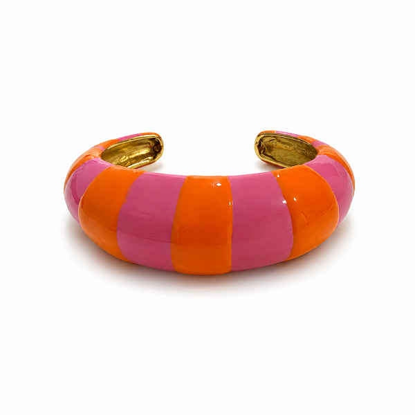 Bracelete Listrado Pink e Laranja