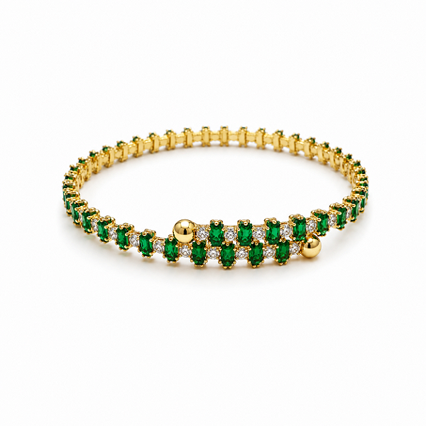 Pulseira Riviera Verde e Dourado