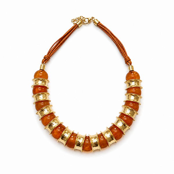 Colar Maxi Resina Laranja