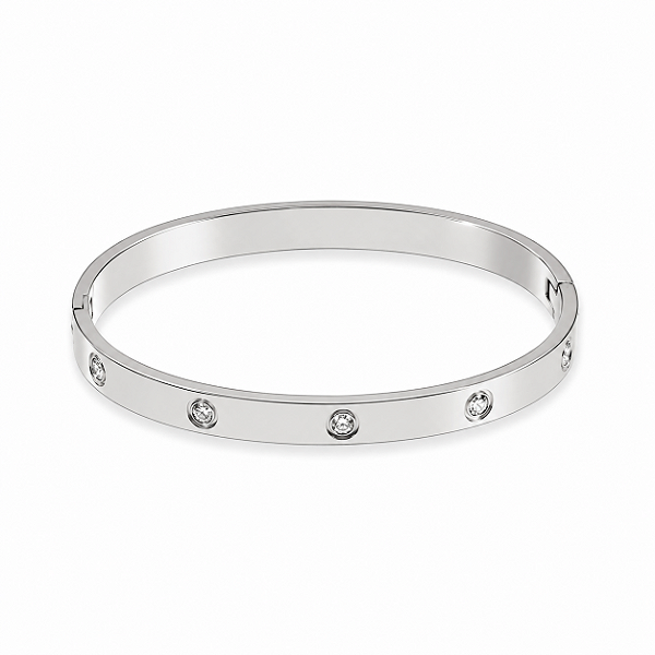 Pulseira Aço Cristal