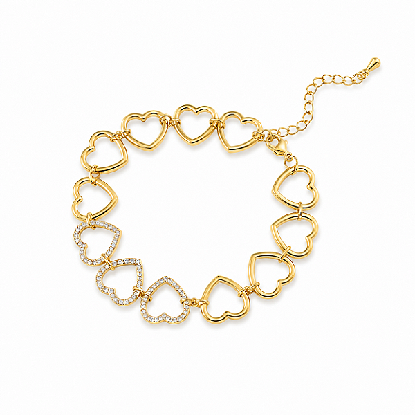 Pulseira Corações Cristal