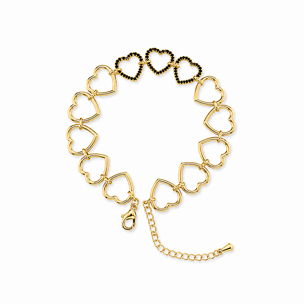 Pulseira Corações Preto