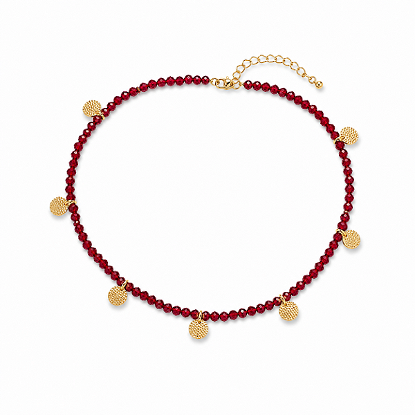 Colar Cristais Vermelho
