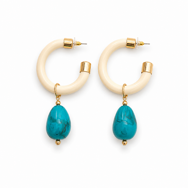 Argola Maxi Pedra Turquesa