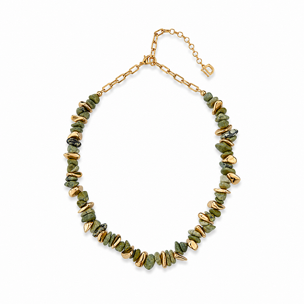 Colar Pedras Verde Oliva