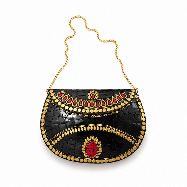 Bolsa Indiana Preto e Vermelho