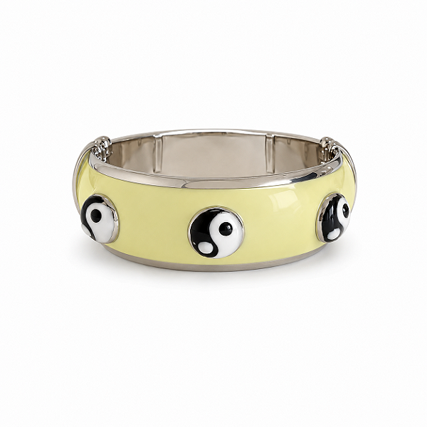 Pulseira Yin Yang Lima Ródio