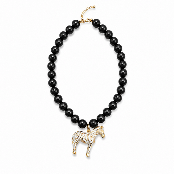 Colar Zebra Preto e Branco