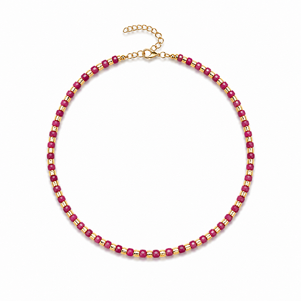 Colar Pedrinhas Naturais Pink
