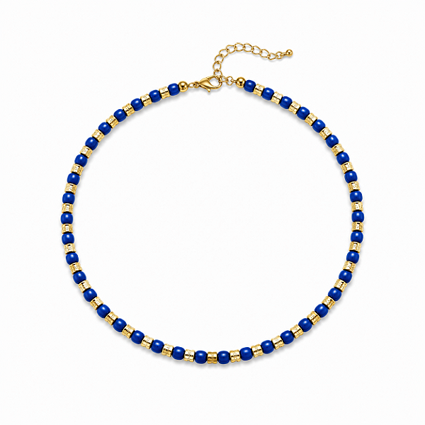Colar Pedras Naturais Azul Bic