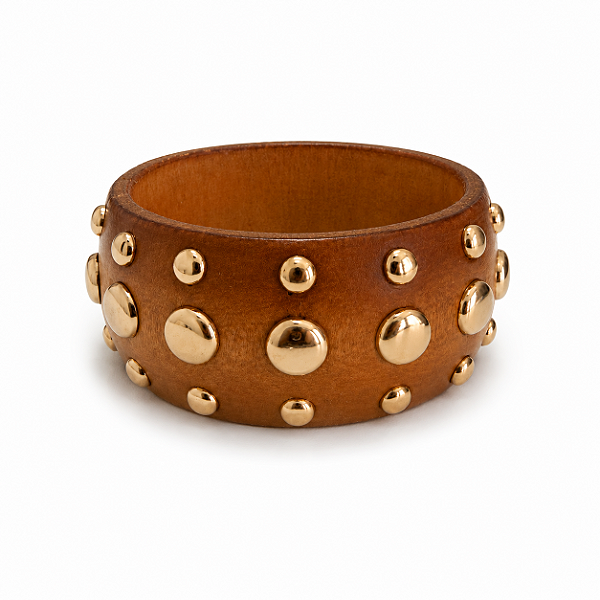 Pulseira Madeira Tachas