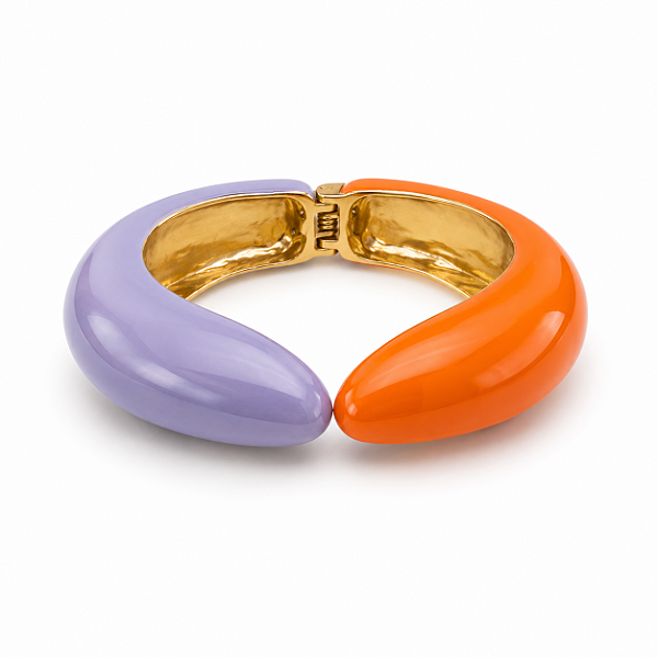 Bracelete Garras Lilas e Laranja