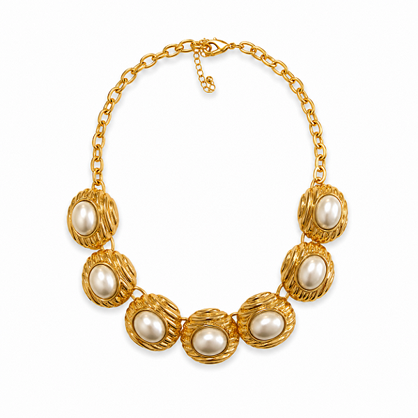 Colar Pérolas Dourado