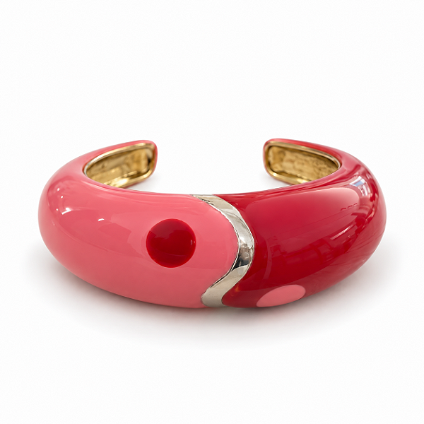 Bracelete Yin Yang Pink e Vermelho