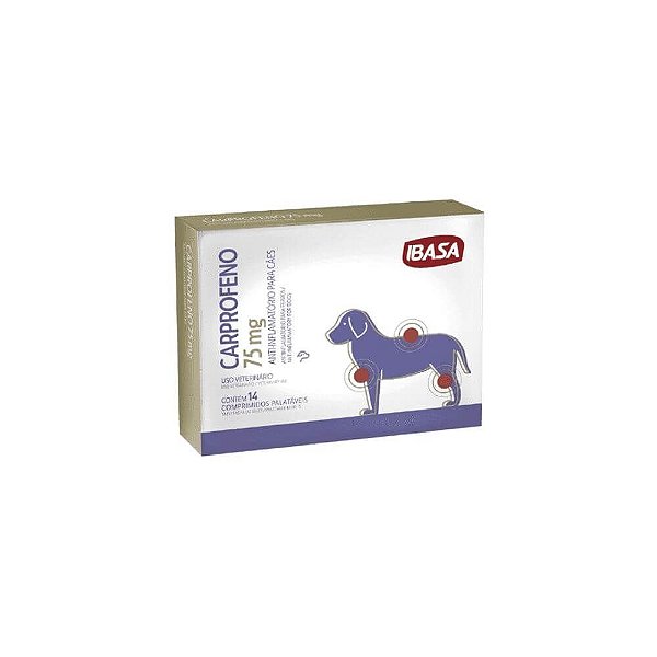 Carprofeno 75mg Anti-inflamatório Cães - Ibasa