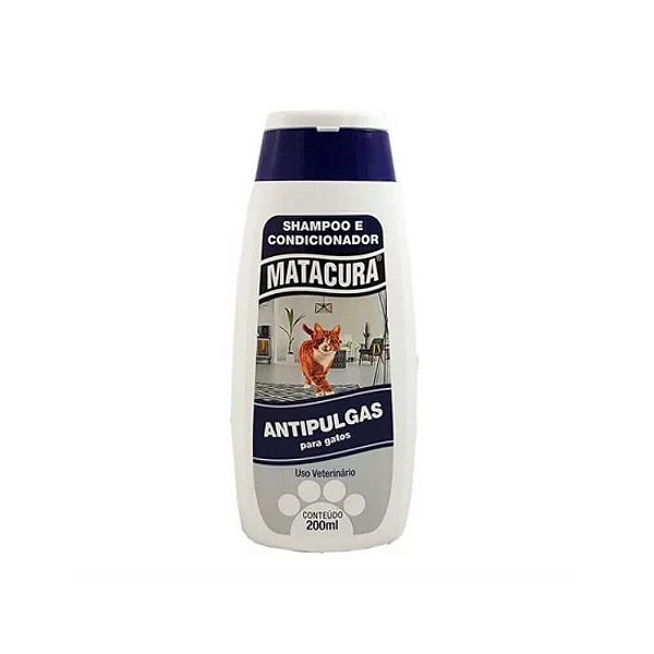 Shampoo e Condicionador Antipulgas P/ Gatos Matacura 200mL