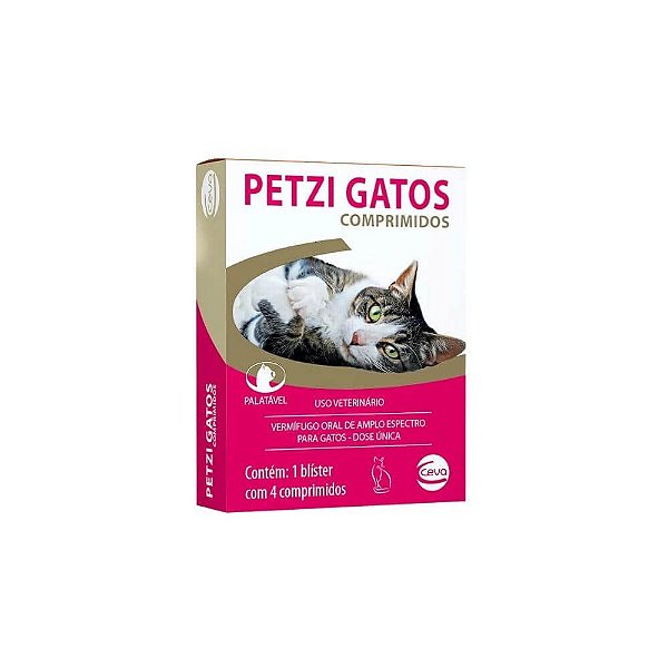 Vermífugo Petzi Gatos 4 Comprimidos - Ceva