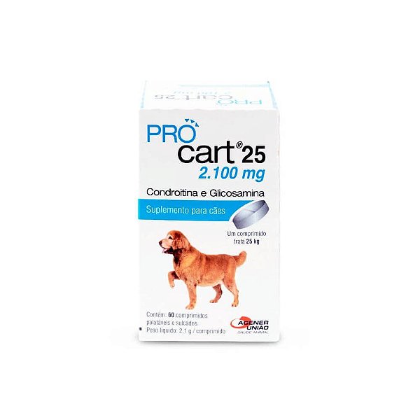 Suplemento para Cães Pro Cart 25 2.100mg 60 comprimidos - Agener União