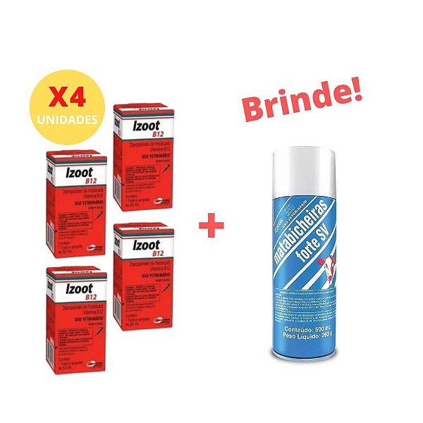 Kit Compre e Ganhe Izoot B12 50mL (4 unidades) + BRINDE