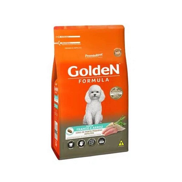 Ração Golden Cães Porte Pequeno Adultos Frango e Arroz 1Kg