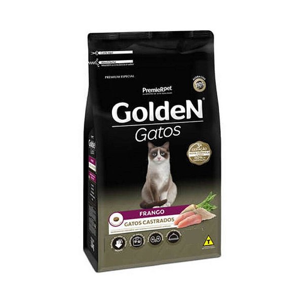 Ração Golden Gatos Castrados Frango 3Kg