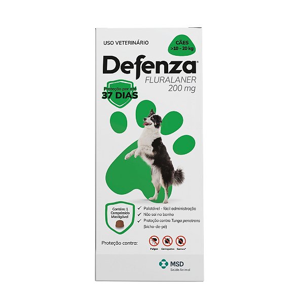 Defenza Comprimido Antipulgas 10kg a 20kg - MSD