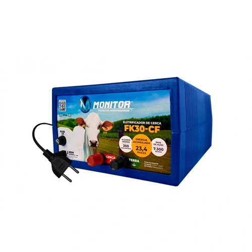 Eletrificador de Cerca Rural FK30-CF / 23,4J / 300Km - Monitor