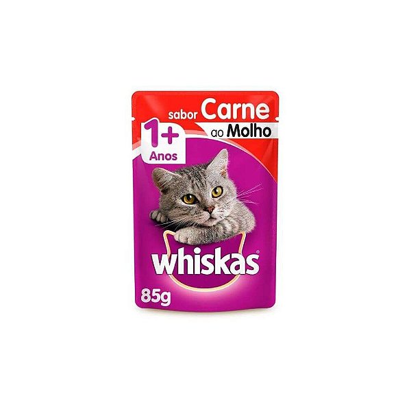 Sachê Gatos Sabor Carne ao Molho 85gr - Whiskas