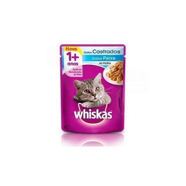 Sachê Gatos Cast. Sabor Peixe ao Molho 85gr - Whiskas