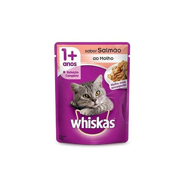 Sachê Gatos Sabor Salmao ao Molho 85gr - Whiskas