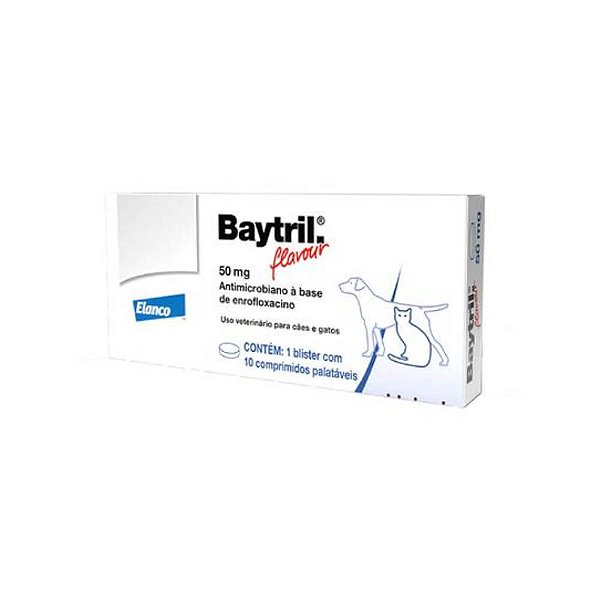 Baytril Flavour 50mg 10 Comprimidos - Elanco