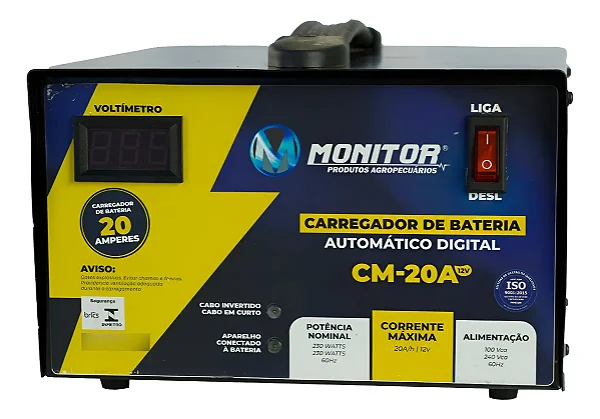 Carregador de Baterias Digital CM-20A - Monitor
