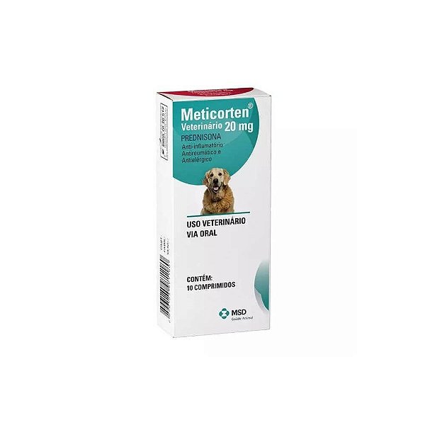Meticorten Veterinário 20mg - 10 Comp. - MSD