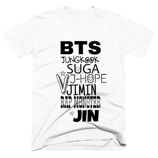 blusa bts com todos os nomes