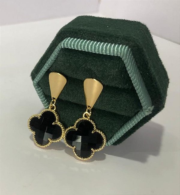 Coleção Inspiração - Brinco Trevo  Ouro 18 K
